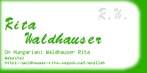 rita waldhauser business card